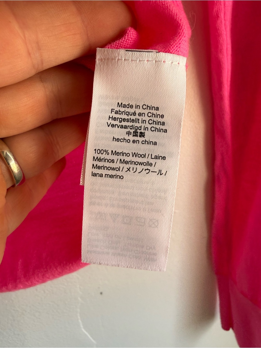 J. Crew Margot Merino Wool Crewneck Sweater Vibrant Pink Small - Picture 6 of 7
